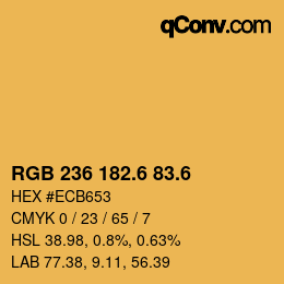 カラーコード: RGB 236 182.6 83.6 | qconv.com