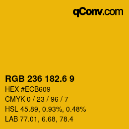 カラーコード: RGB 236 182.6 9 | qconv.com