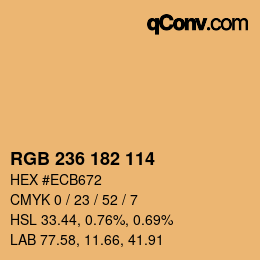 Color code: RGB 236 182 114 | qconv.com