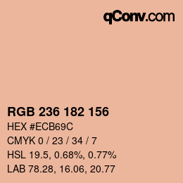 カラーコード: RGB 236 182 156 | qconv.com
