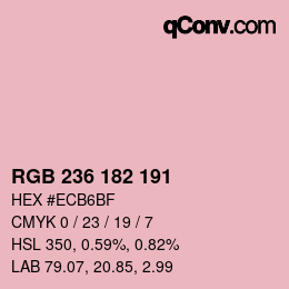 Color code: RGB 236 182 191 | qconv.com
