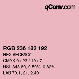 Color code: RGB 236 182 192 | qconv.com