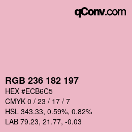 Color code: RGB 236 182 197 | qconv.com