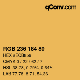 Color code: RGB 236 184 89 | qconv.com