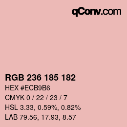 Color code: RGB 236 185 182 | qconv.com