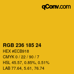 カラーコード: RGB 236 185 24 | qconv.com