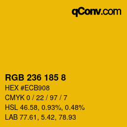 カラーコード: RGB 236 185 8 | qconv.com