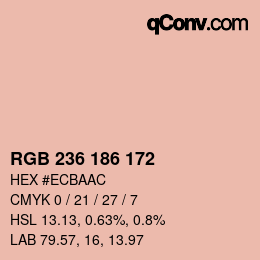 Código de color: RGB 236 186 172 | qconv.com
