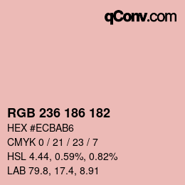 Color code: RGB 236 186 182 | qconv.com