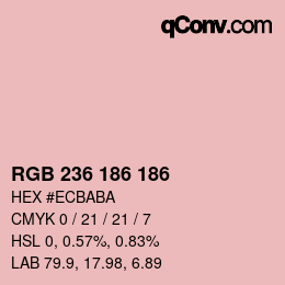 Color code: RGB 236 186 186 | qconv.com