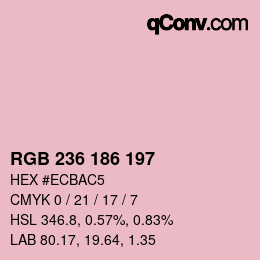 Color code: RGB 236 186 197 | qconv.com