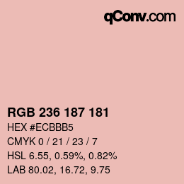 Color code: RGB 236 187 181 | qconv.com