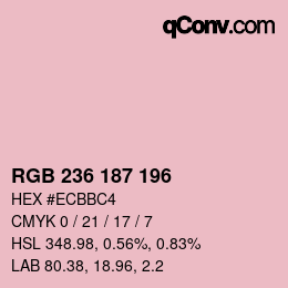 Color code: RGB 236 187 196 | qconv.com