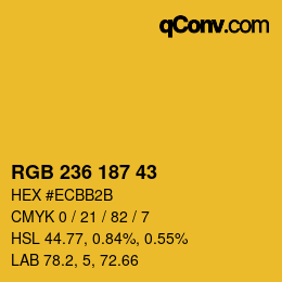 Color code: RGB 236 187 43 | qconv.com