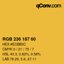 Farbcode: RGB 236 187 60 | qconv.com