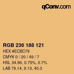 颜色代码: RGB 236 188 121 | qconv.com