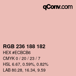 Color code: RGB 236 188 182 | qconv.com
