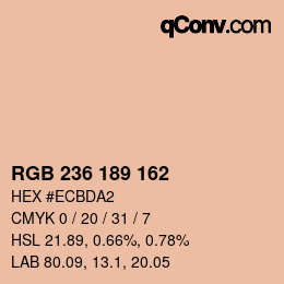 カラーコード: RGB 236 189 162 | qconv.com