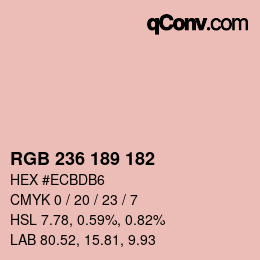Color code: RGB 236 189 182 | qconv.com