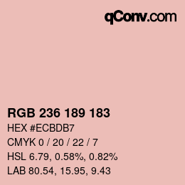 Color code: RGB 236 189 183 | qconv.com