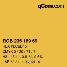 Color code: RGB 236 189 69 | qconv.com