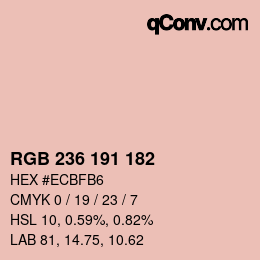 Color code: RGB 236 191 182 | qconv.com