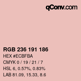 Color code: RGB 236 191 186 | qconv.com