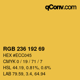 Color code: RGB 236 192 69 | qconv.com