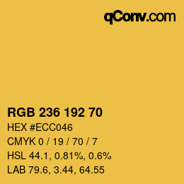 Color code: RGB 236 192 70 | qconv.com