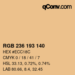 Color code: RGB 236 193 140 | qconv.com