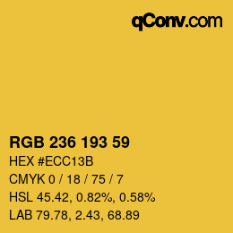 カラーコード: RGB 236 193 59 | qconv.com
