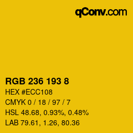 Farbcode: RGB 236 193 8 | qconv.com