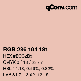 Color code: RGB 236 194 181 | qconv.com