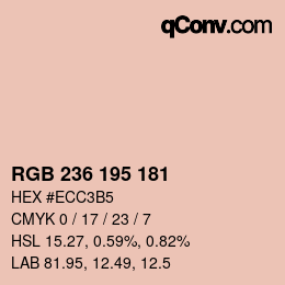 Color code: RGB 236 195 181 | qconv.com