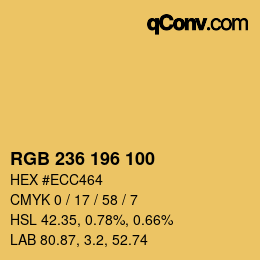 Color code: RGB 236 196 100 | qconv.com