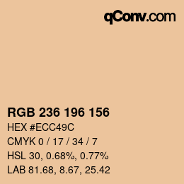 Color code: RGB 236 196 156 | qconv.com