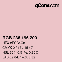 カラーコード: RGB 236 196 200 | qconv.com