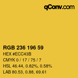 Color code: RGB 236 196 59 | qconv.com