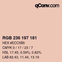 Color code: RGB 236 197 181 | qconv.com