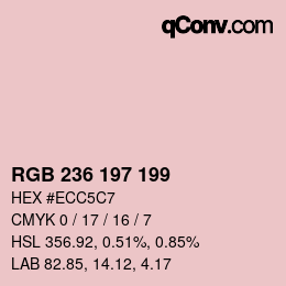 Color code: RGB 236 197 199 | qconv.com