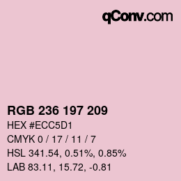 Color code: RGB 236 197 209 | qconv.com