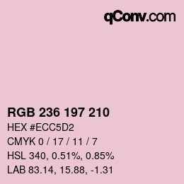 Color code: RGB 236 197 210 | qconv.com