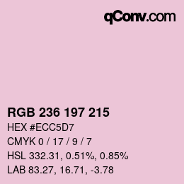 颜色代码: RGB 236 197 215 | qconv.com