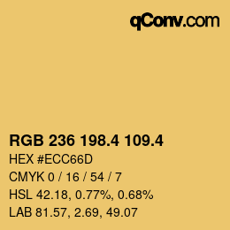 カラーコード: RGB 236 198.4 109.4 | qconv.com