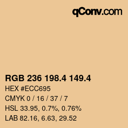カラーコード: RGB 236 198.4 149.4 | qconv.com