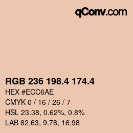 カラーコード: RGB 236 198.4 174.4 | qconv.com