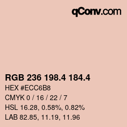 カラーコード: RGB 236 198.4 184.4 | qconv.com