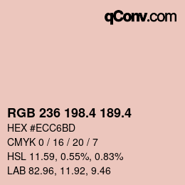 カラーコード: RGB 236 198.4 189.4 | qconv.com