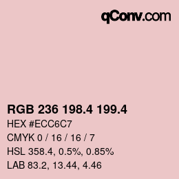 カラーコード: RGB 236 198.4 199.4 | qconv.com