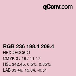 カラーコード: RGB 236 198.4 209.4 | qconv.com